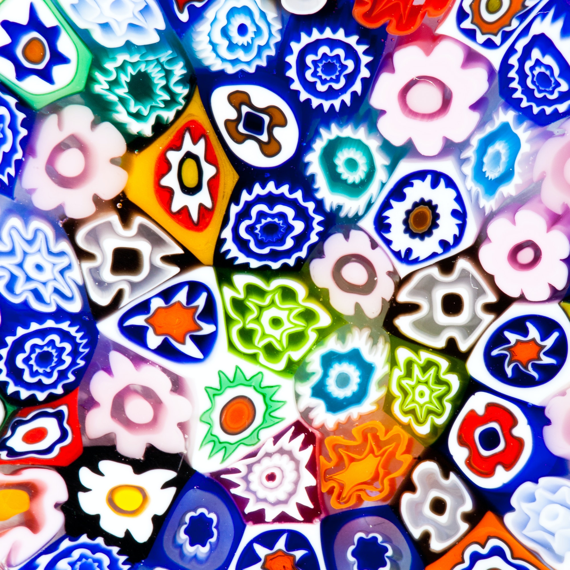 Colorful modern glass art texture composed of different vivid co